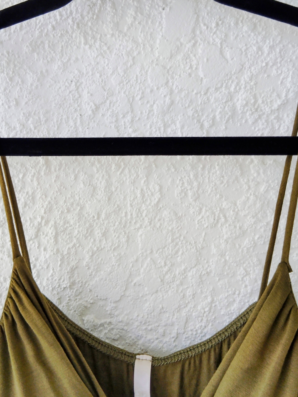 Dulce Carola Twist-Front Olive Green Dress with Spaghetti Straps Size L - Picture 4 of 7